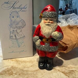 Vaillancourt Santa Claus Figurine - Red, White, and Black
